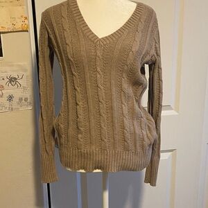 Old Navy Cable Knit V-Neck Sweater - Brown